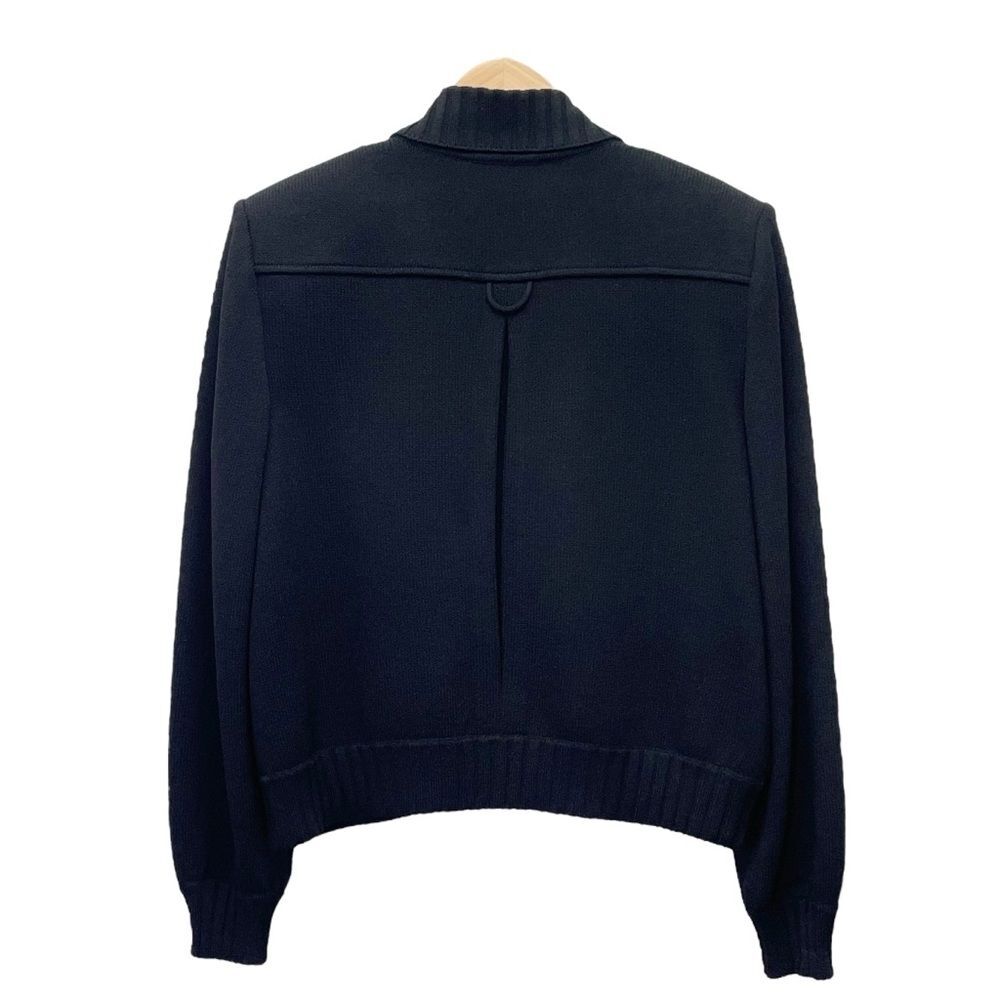 St John Collection Black Santana Knit Zip Jacket Gold Buttons Size Small USA - Picture 7 of 15